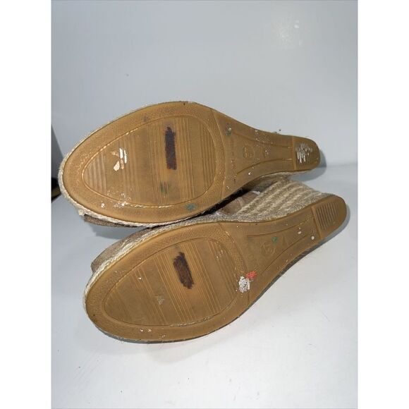 Kanna Leather Espadrilles Open Toe Wedges Women’s 37 6 1/2 Tan Bohemian Classic - Picture 10 of 12